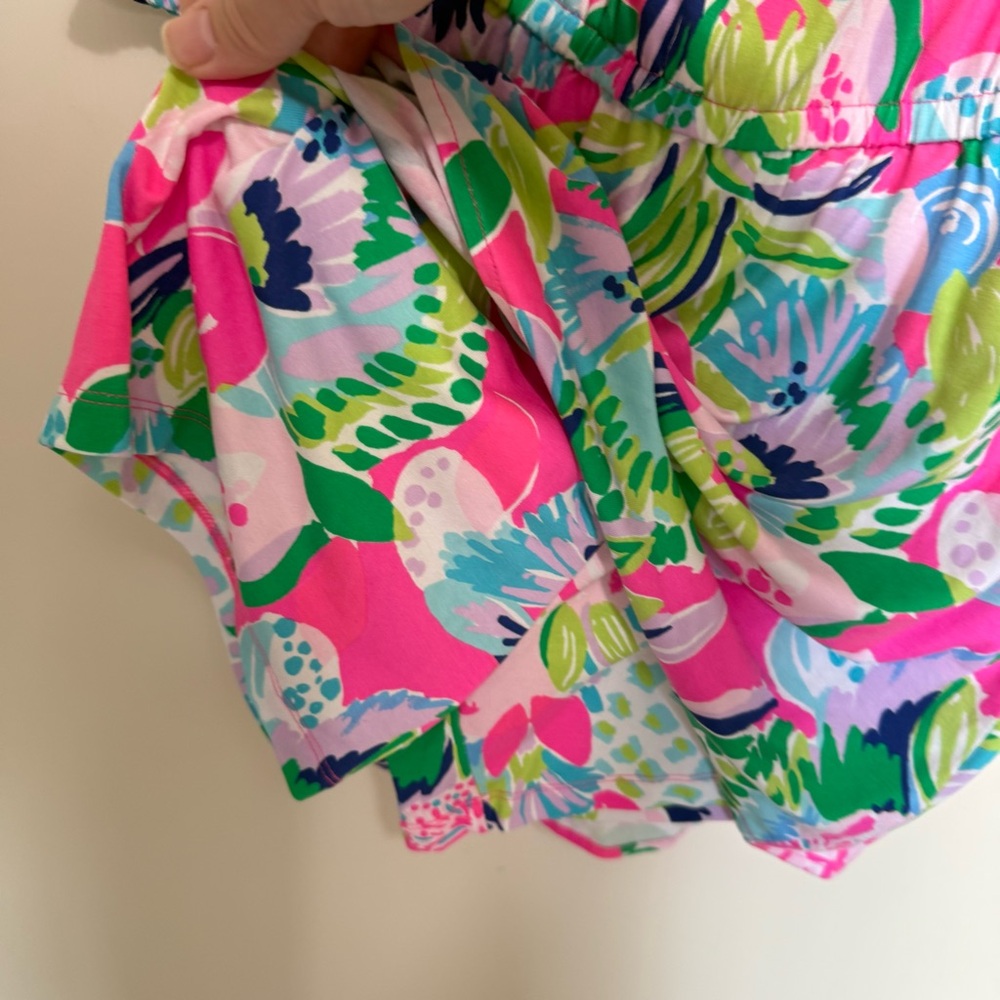 Lilly Pulitzer Lana Skirt Romper XS Pink Tropical Print Long Sleeve Mini Dress - Picture 9 of 14